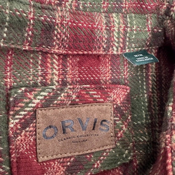 Orvis Classic Collection Men’s Medium Heavyweight‎ Pocketed Shacket Flannel Red - Picture 2 of 5